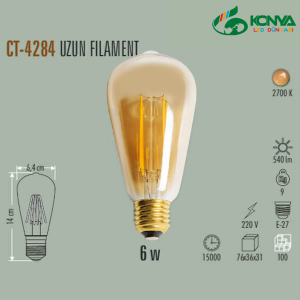 Cata CT-4284 6W Rustik Led Ampul - E27 Amber
