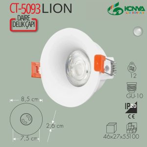 Cata CT-5093 Lion Yuvarlak Spot - Beyaz Boş Kasa