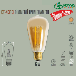 Cata CT-4313 6W Dimmerli Rustik Led Ampul Amber