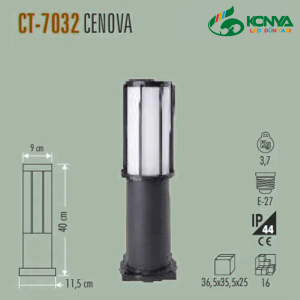 Cata CT-7032 Cenova Bahçe Armatürü 40 Cm E27