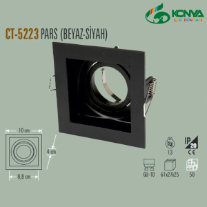 Cata CT-5223 Pars Spot Kare - Siyah Boş Kasa
