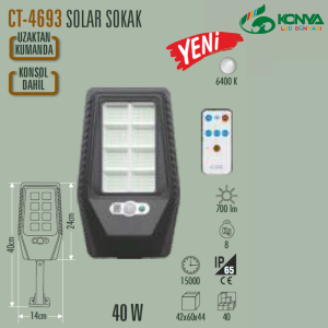 Cata CT-4693   Solar Sokak Armatürü