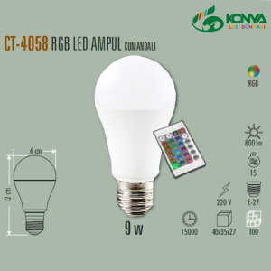 Cata CT-4058B 9W Rgb Ampul - Kumandalı - E27