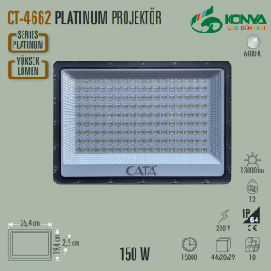 Cata CT-4662 150W Platınum Led Projektör Beyaz