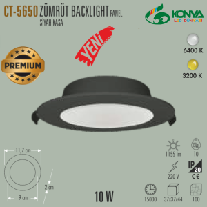  Cata CT-5650B 10W Zümrüt Backlight Panel Siyah Kasa  (BEYAZ)