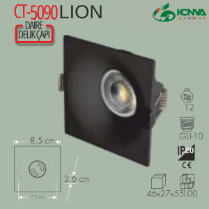 Cata CT-5090 Lion Kare Spot - Siyah Boş Kasa