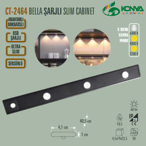 Cata CT-2464 40Cm Bella Slim Cabinet Şarjlı-Sensörlü