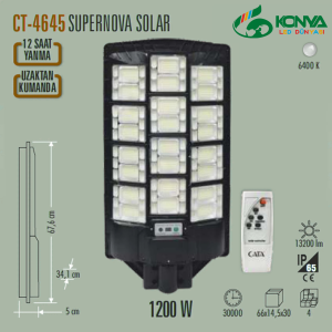 Cata CT-4645 Supernova 1200W Solar Sokak Armatürü (Kumandalı)