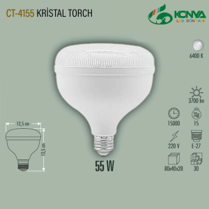 Cata CT-4155 55W Kristal Torch Led Ampul E27 Beyaz