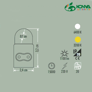 Cata CT-2468B 15W T5 Ledli Bant Armatür 