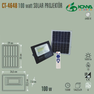 Cata CT-4648 100W Solar Led Projektör
