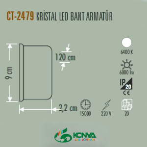 CATA CT-2479 120W Kristal Led Bant Armatür 
