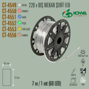 Cata CT-4549 220V Dış Mekan Şerit Led Beyaz