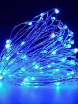 10 Metre Mavi Peri Tel Led Animasyonlu