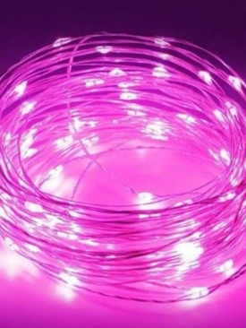10 Metre Pembe Peri Tel Led Animasyonlu