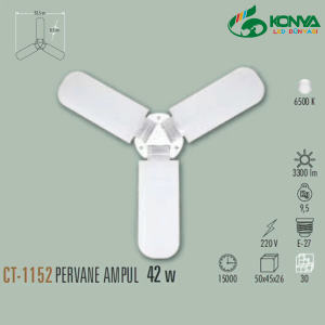 Cata CT-1152 42W Pervane Ampul E27  BEYAZ
