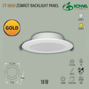 Cata CT-5650B 10W Zümrüt Backlight Gold Panel Beyaz