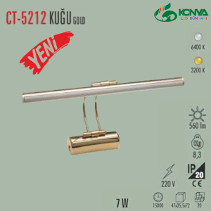 Cata CT-5212GB 7W Gold Ledli Kuğu Aplik Beyaz Isık