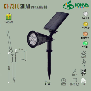 Cata CT-7310A Solar Bahçe Armatürü Amber