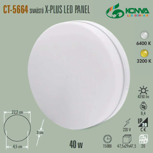 Cata CT-5664B 40W Sıva Üstü X-Plus Led Panel Beyaz