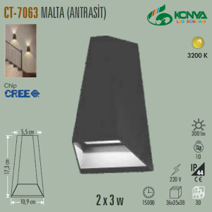Cata CT-7063 Malta Dış Mekan Led Aplik