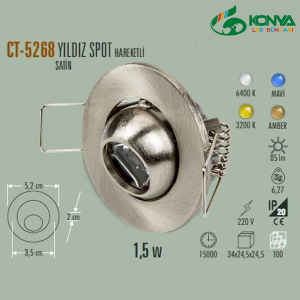 Cata CT-5268A 1,5W UFO Yıldız Led Spot Hareketli Amber