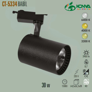 Cata CT-5334B 30W Babil Led Ray Armatür Siyah Kasa Beyaz