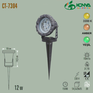 Cata CT-7304A 15W Power Led Kazıklı Bahçe Armatürü Amber