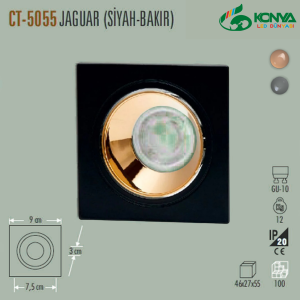 Cata CT-5055 Jaguar Kare Spot - Siyah-Bakır Boş Kasa