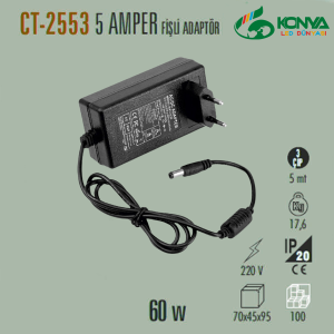 Cata CT-2553 5 Amper 60W Fişli Adaptör