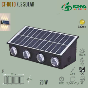 Cata CT-8010 20W Kos Solar Led Aplik Dış Mekan Günışığı