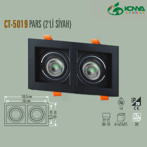 Cata CT-5019 Pars Spot İkili - Siyah Boş Kasa