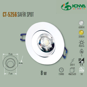 Cata CT-5256B 8W Safir Led Spot Beyaz