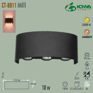 Cata CT-8011A 10W Haiti Led Aplik Dış Mekan Amber