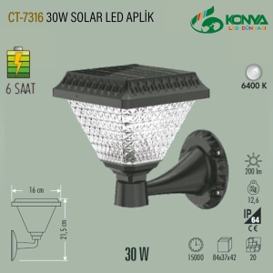 Cata CT-7316 30W Solar Led Aplik