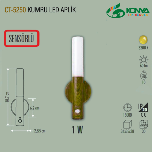 Cata CT-5250 Şarjlı Kumru Led Aplik 1W Sensörlü