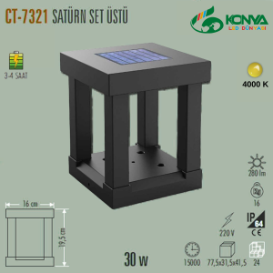 Cata CT-7321 Satürn Solar Bahçe Armatürü