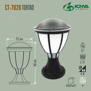Cata CT-7020 Torino Bahçe Armatürü (40 Cm)(E27)