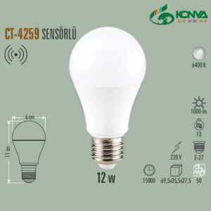 Cata CT-4259 12W Sensörlü Led Ampul E27 