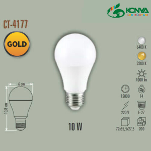 Cata CT-4177B 10W Led Ampul Gold E-27 Beyaz