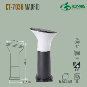 Cata CT-7036 Madrid Bahçe Armatürü 40 Cm E27