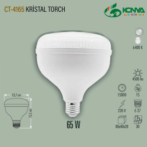 Cata CT-4165 65W Kristal Torch Led Ampul E27 Beyaz