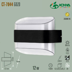 Cata CT-7044 12W Gozo Led Aplik Dış Mekan