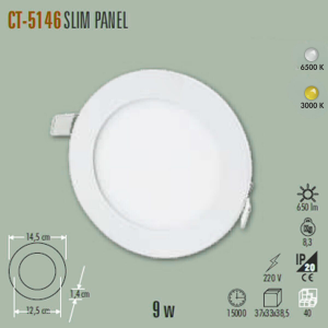 Cata CT-5146B 9W Slim Panel Beyaz