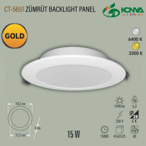 Cata CT-5651B 15W Zümrüt Backlight Gold Panel Beyaz