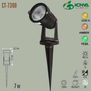 Cata CT-7300A 7W Led Kazıklı Bahçe Armatürü Amber