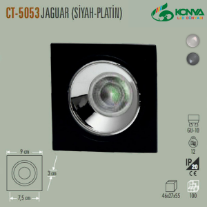 Cata CT-5053 Jaguar Kare Spot - Siyah-Platin Boş Kasa