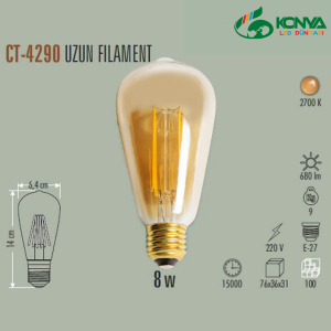 Cata CT-4290 8W Rustik Led Ampul - E27 Amber