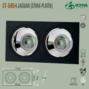 Cata CT-5054 Jaguar İkili Spot - Siyah-Platin Boş Kasa