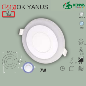 Cata CT-5150B 6W Okyanus Led Panel Beyaz Mavi